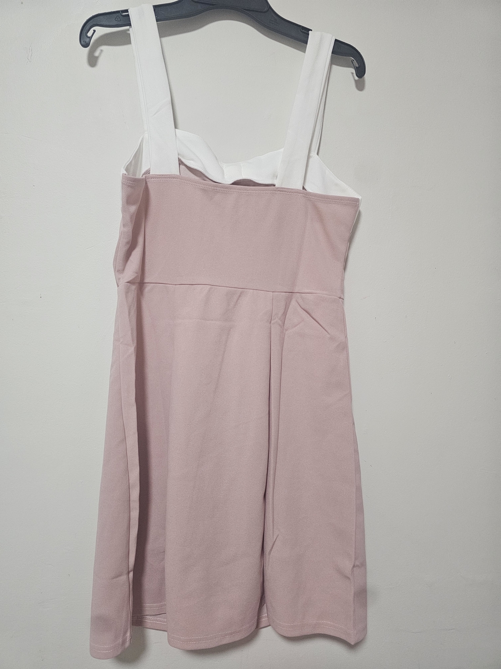 ​Pink & White Colorblock Bow-Accent Mini Dress – Size Medium - Picture 3 of 5